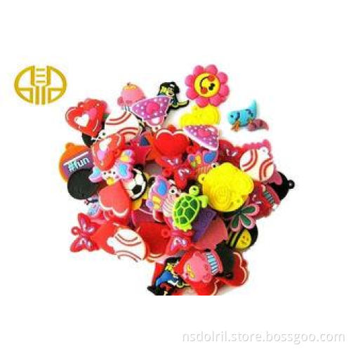 Cute flexible PVC classic cartoon Loom Bracelet Charms with